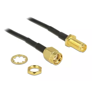 Coaxial Cable DeLOCK 88876 RP-SMA Standard 0.2m Black