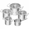 Cookware set ZWILLING 65120-005-0 — 5-piece stainless steel saucepans, lids, oven- and dishwasher-safe, non-stick coating, max 200°C