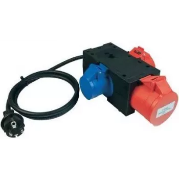 Benning Measurement Adapter [ Grounded Plug-Plug - CEE-Cara-Coupling, CEE Coupling] Triple-gang CEE Measurement Adapter Red, Blue (044147)