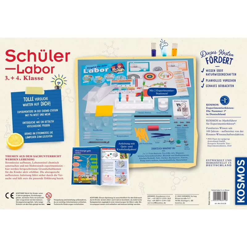 Kosmos Schülerlabor 3. + 4. Klasse, Experiment kit, Chemistry, 8 yr(s), Multicolour