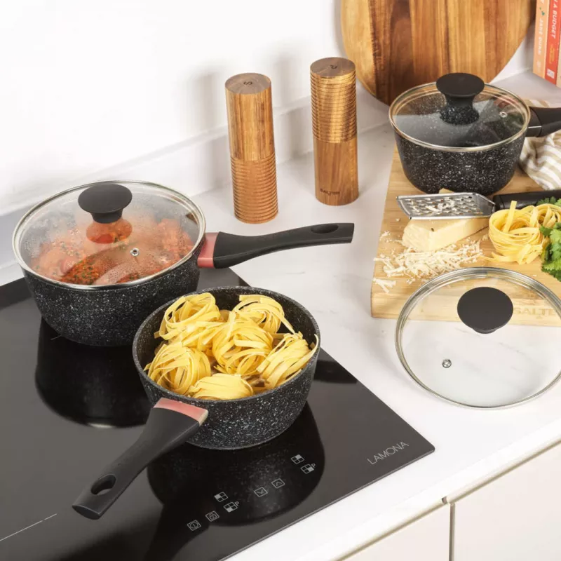 Boiling set Salter BW11460BRMFOB 3 pcs Aluminium Black