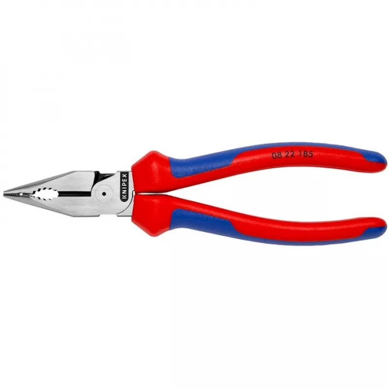 08 22 185, needle nose pliers, 1.3 cm, 61 HRC, blue, red, 55 mm, 185 mm