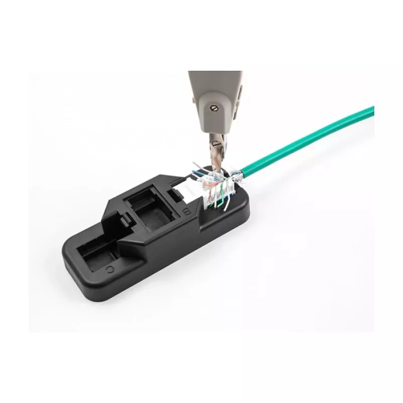 DeLOCK Keystone LSA Set RJ45 RJ11 Cat.6 black clip-on holder