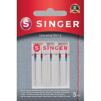 SINGER sewing machine needles 90/14 universal for woven fabrics, pack of 5