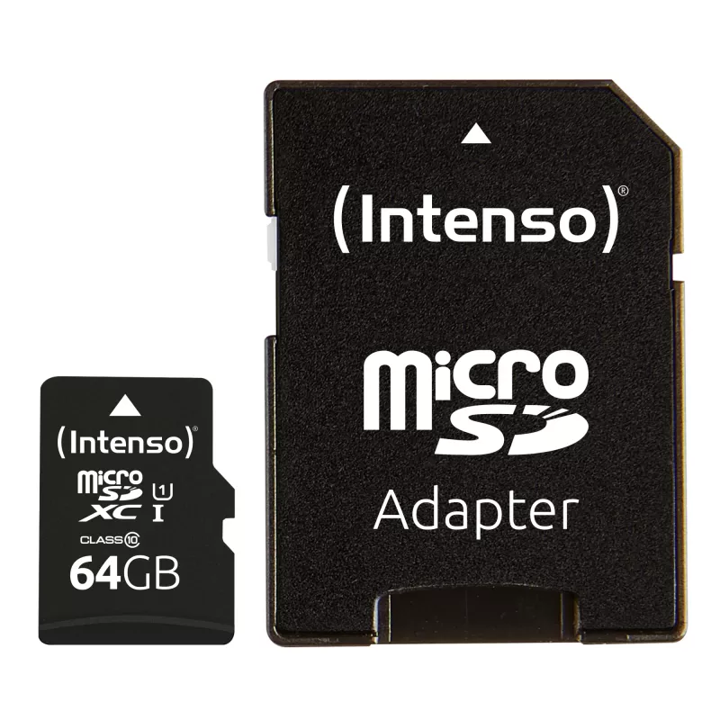 Intenso Performance - Flash Memory Card (microSDXC-an-SD-Adapter inbegriffen) - 64GB - UHS-I U1 / Class10 - microSDXC UHS-I (3424490)