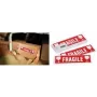 agipa signage label 60 x 190 mm — 'FRAGILE' white text on red background