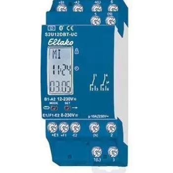 2-channel timer Eltako S2U12DBT-UC 230V Bluetooth — programmable switching relay
