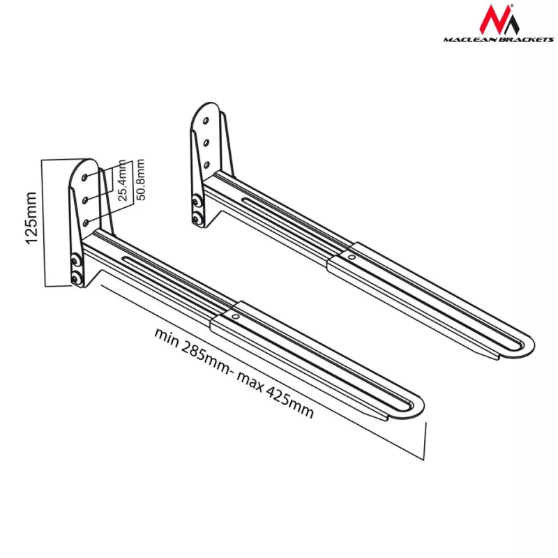 Mounting kit Maclean MC-776 B Black