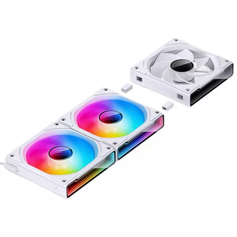 120mm case fan Jonsbo ZK-120W Reverse ARGB White, 120mm PWM, sleeved cable