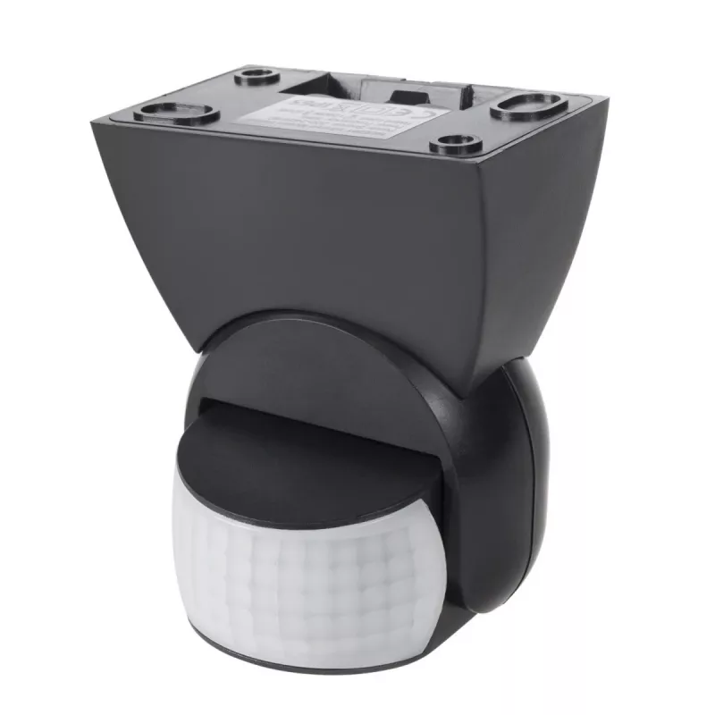 Passive infrared (PIR) motion detector MACLEAN MCE201B — wired wall sensor, 12 m range, black
