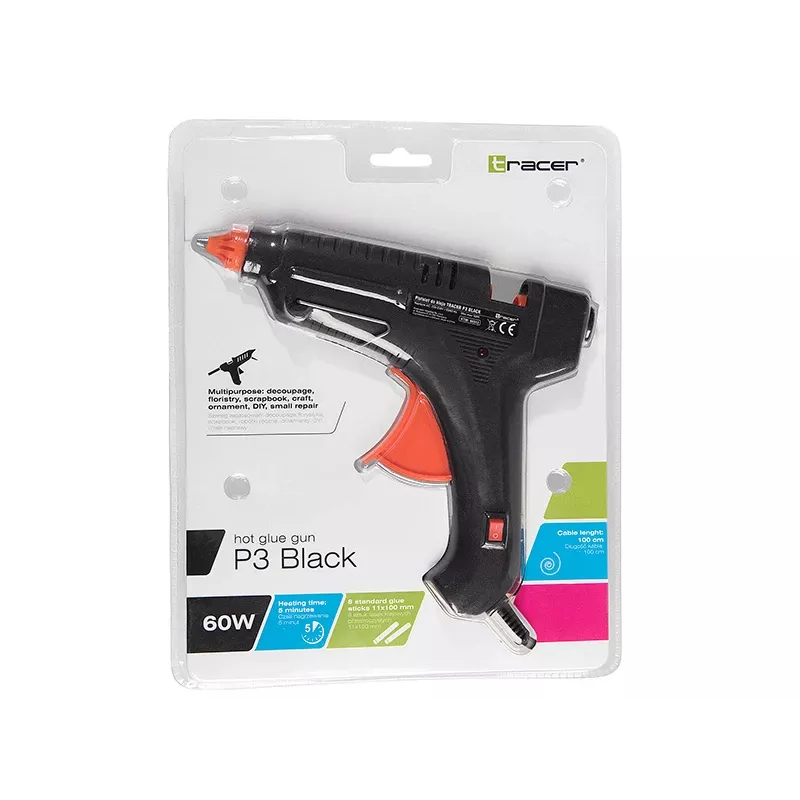 Glue Gun TRACER 46512 P3 Black 100W