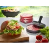Hamburger press GEFU 89419, plastic, Ø 11.8 cm, height 93 mm, grey/black