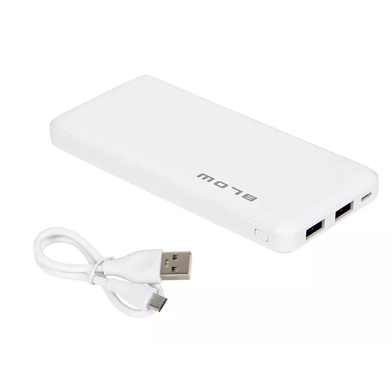 Blow PB10A power bank 10000 mAh, 2x USB (1A + 2.1A), micro USB input, Li-Po, white