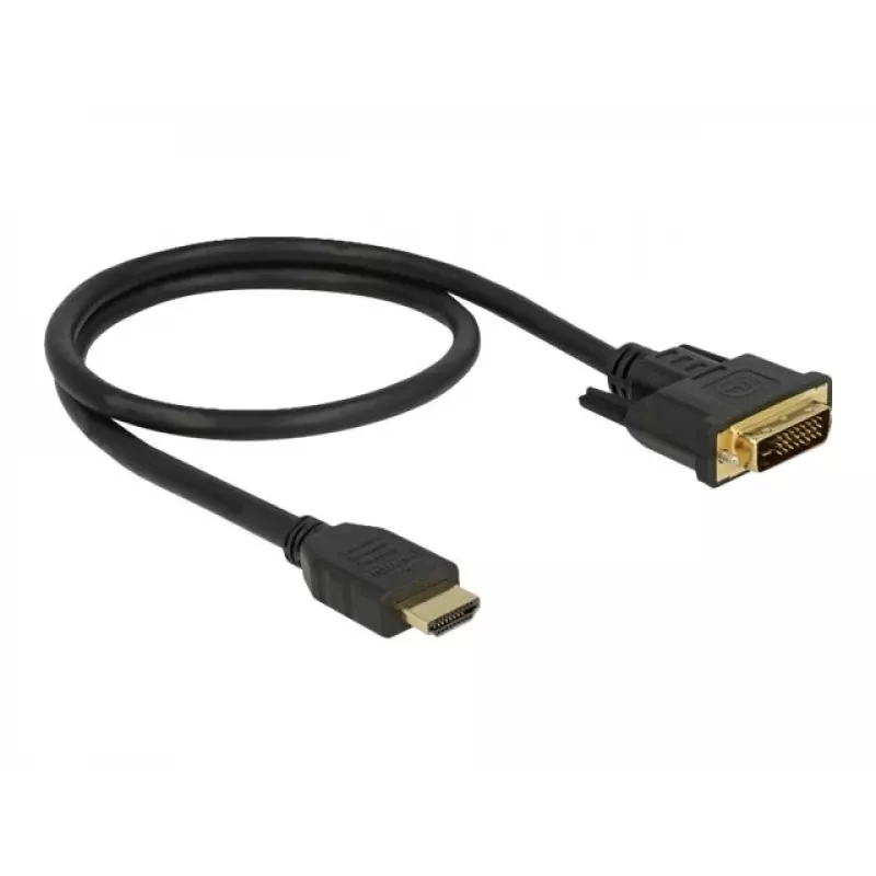 Video Cable Adapter DeLOCK 85651 0.5m HDMI Type A DVI Black