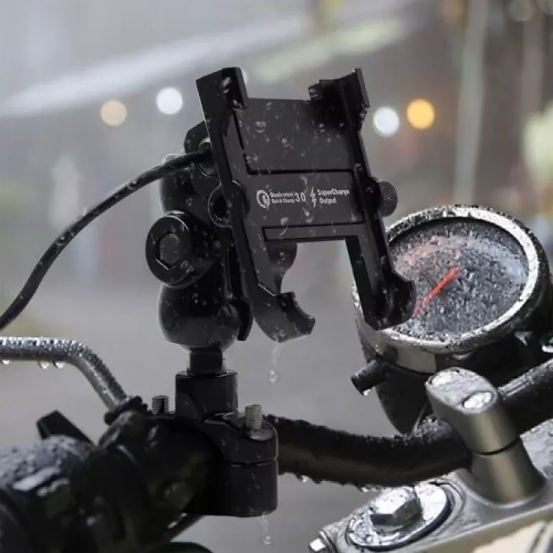 Motorbike Phone Holder Freedconn MC10 + BM2R Head Tube Attachment