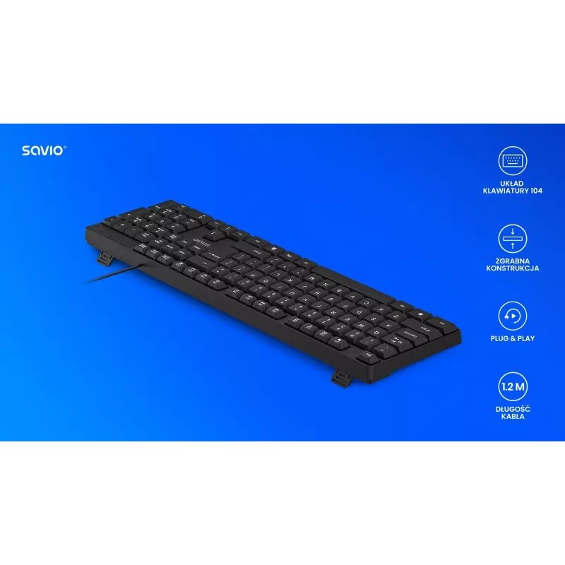 Savio KB-01 keyboard Home/Office USB QWERTY US English Black