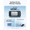 Power bank Anker A1638 10000 mAh, 45 W total output, white, built-in retractable USB-C cable