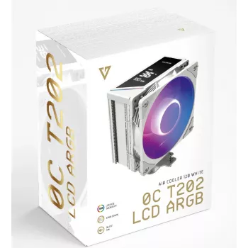 MODECOM Volcano 0C T202 LCD ARGB Processor Air cooler 12 cm White