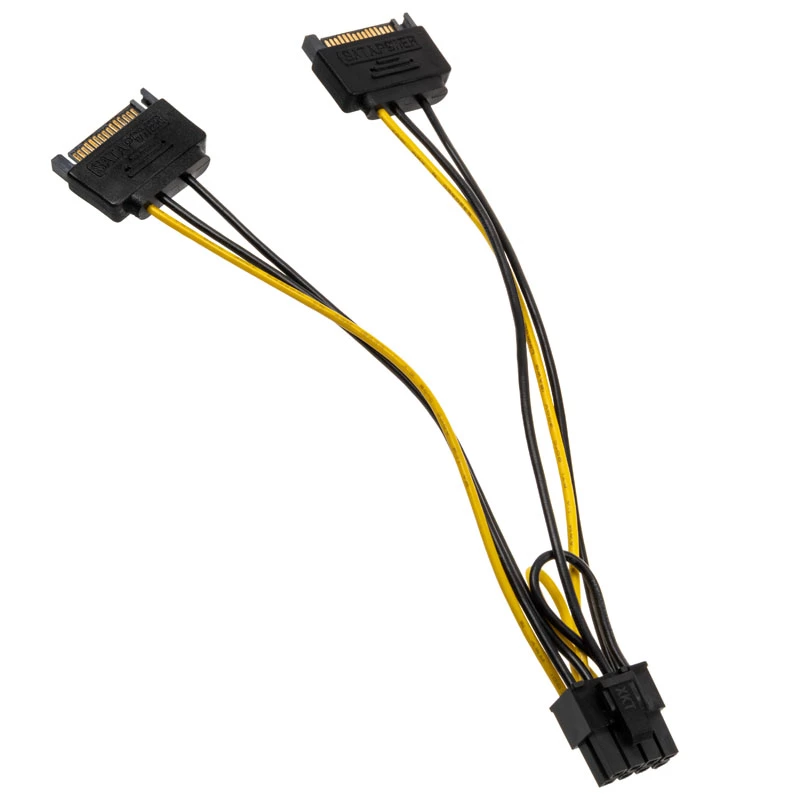 2x 15-Pin-SATA to 1x 6-Pin-PCIe Adapter - Adapter - Digital/Data (AK-CBPW19-15)