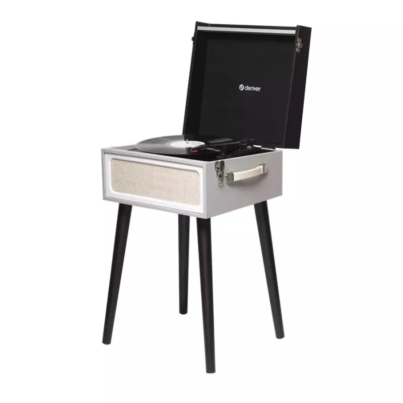 Turntable Denver VPR-250 Black Grey Wood 33 1/3 45 78 RPM