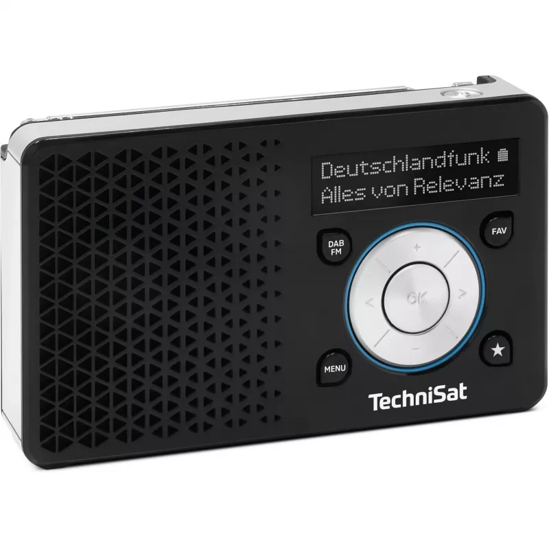 TechniSat DigitRadio 1 A 0100/4997 Digital Radio, DAB+/FM, RDS, 40 Presets, ASA Warning Function, Black/Silver