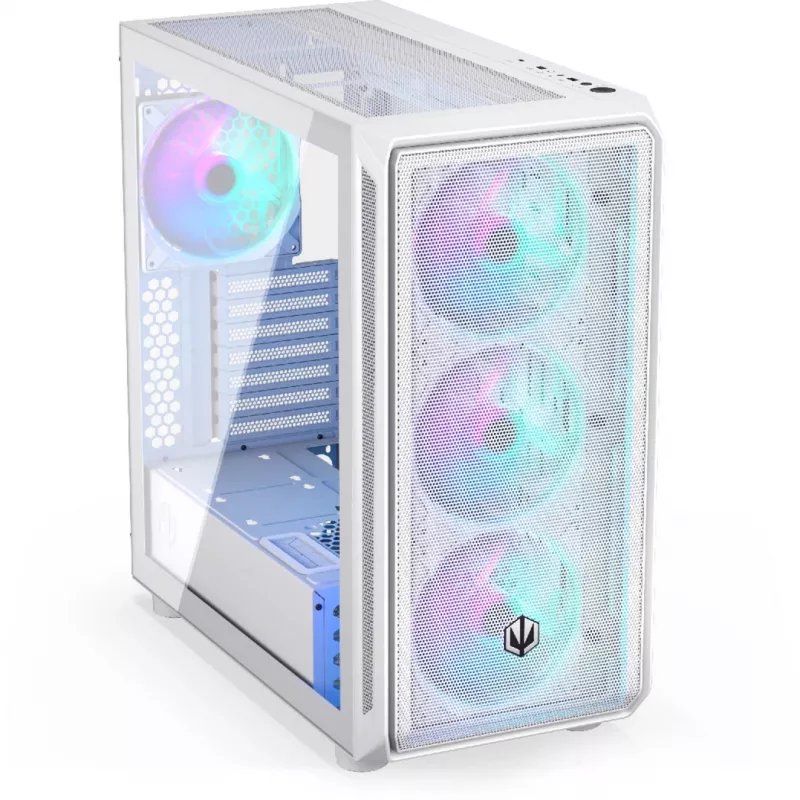 Endorfy Arx 700 ARGB PC-Enclosure, Midi-Tower, ATX, Tempered Glass - including 4x 140-mm-ARGB-Fan, White (EY2A017)