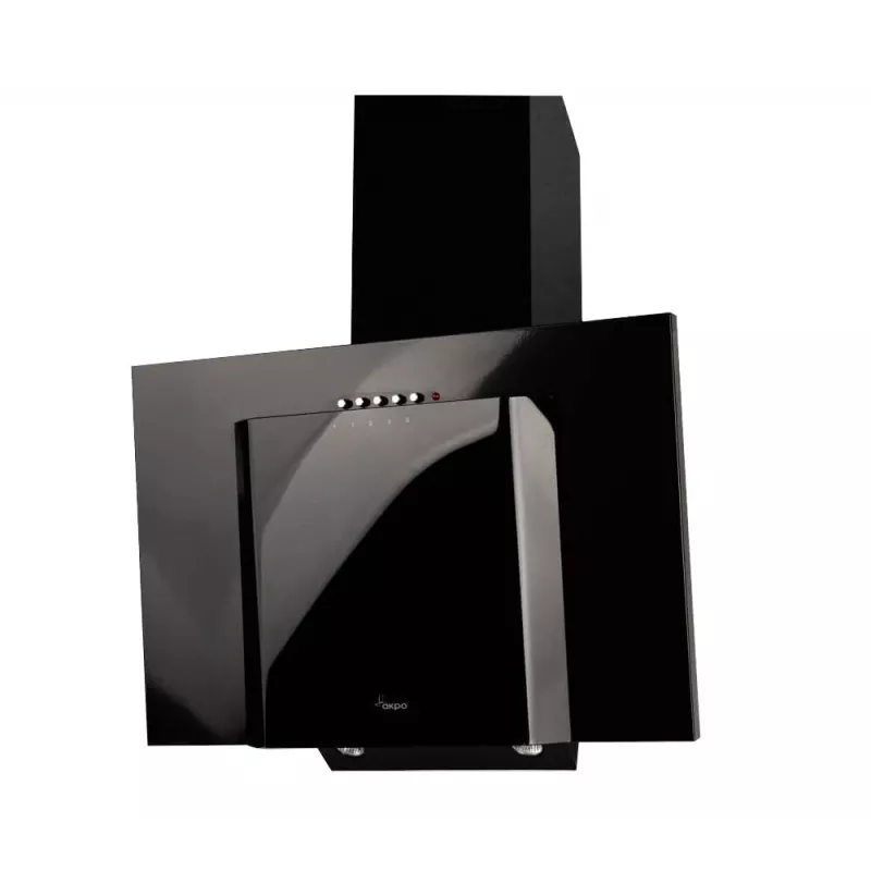 Wall-mounted extractor AKPO WK-4 Java Eco — 600 mm, 407 m³/h, 3 speeds, 61 dB, black tempered glass