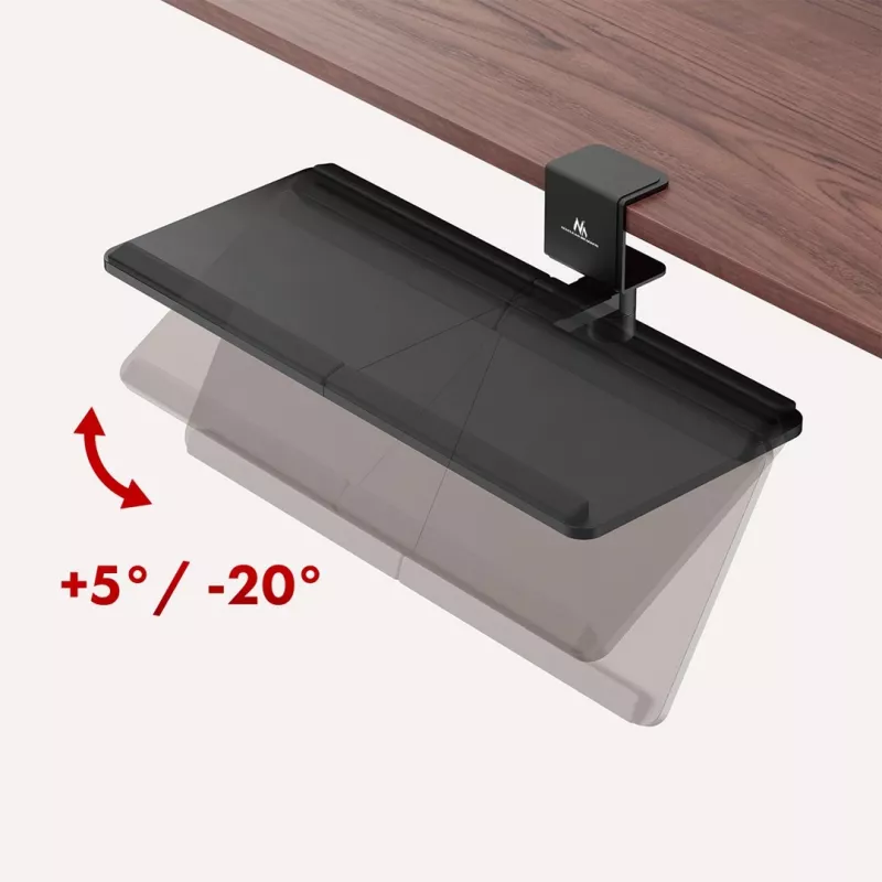 Maclean under-desk keyboard holder, max. load 5kg, horizontal and vertical reg., black, MC-108 B
