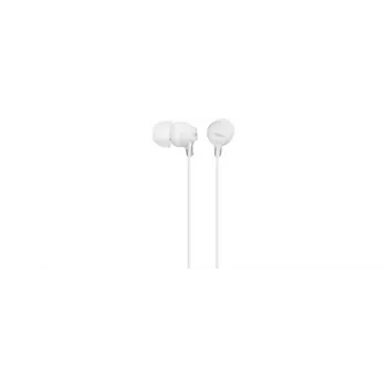 Sony MDR-EX15LP, Wired, 8 - 22000 Hz, Music, 3 g, Headphones, White