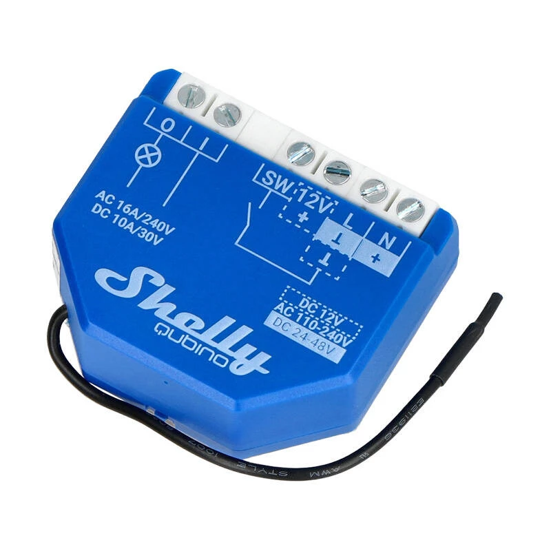 Smart relay Shelly Qubino Wave 1 Plastic 110–240V 16A, Z-Wave 868.4 MHz, blue, wall mount