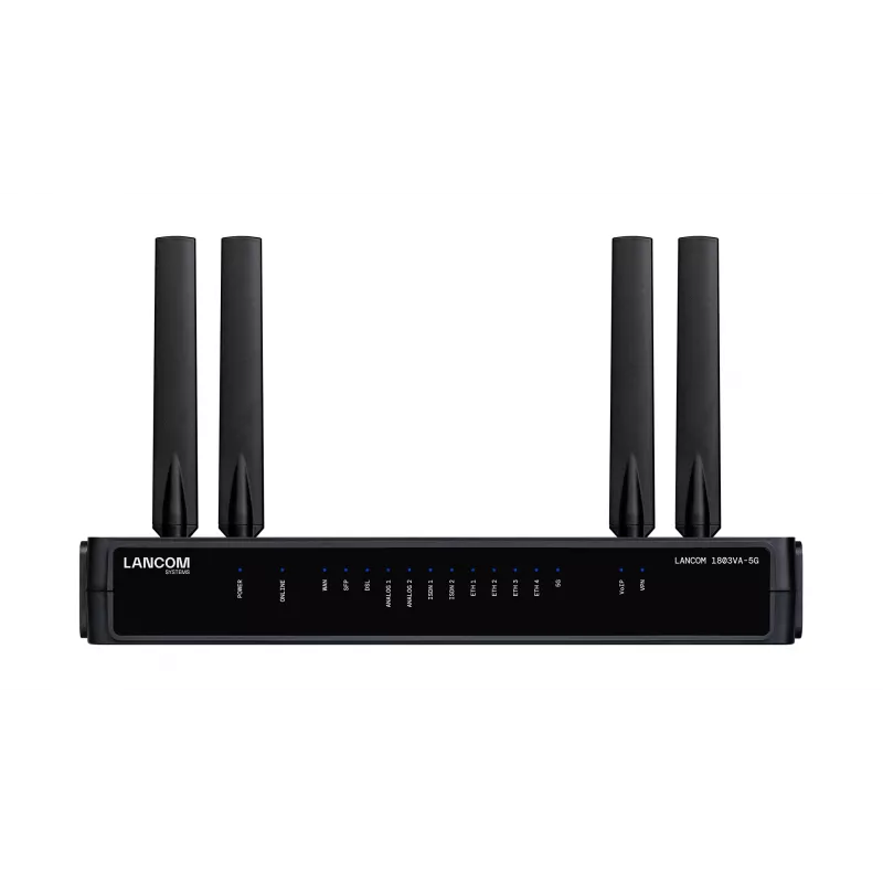 Router Lancom Systems LANCOM 1803VA-5G (EU) — 5G, Gigabit Ethernet, external SMA antenna, 1 fan, AES/3DES security