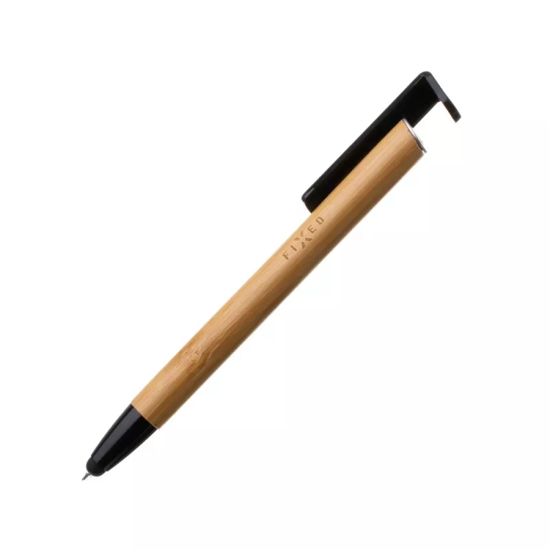 Pen with Stylus and Stand FIXED FIXPEN-BA Bamboo — 3-in-1 pen, touchscreen stylus and integrated desk stand