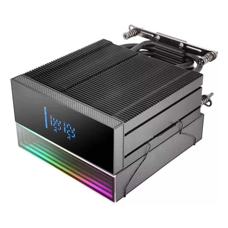 Air cooler TACENS Mars Gaming MCPU-LCD, 120 mm fan, TDP 300 W, supports LGA1700/1200/115x/1366 and AM4/AM5, black
