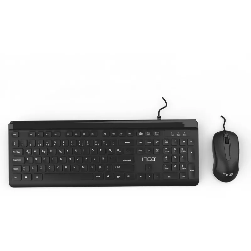 Inca IMK-377 Keyboard Mouse included Office USB Turkish Black