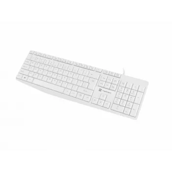 Wired full-size keyboard NATEC NAUTILUS NKL-1951, 105 keys, US International QWERTY, white, USB, 1.8 m