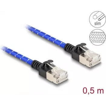 Network Cable DeLOCK RJ45 Cat.6A 0.5m Blue