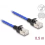 Network Cable DeLOCK RJ45 Cat.6A 0.5m Blue