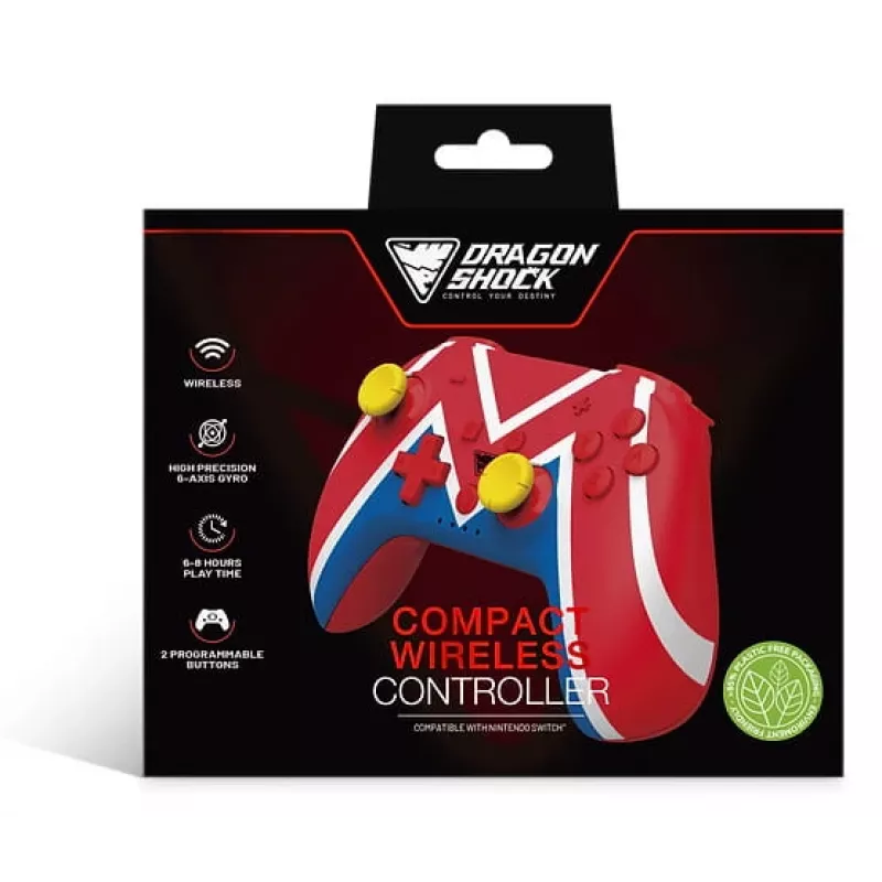 DragonShock PopTop Compact, Gamepad, Nintendo Switch, Schaltfläche Zurück, D-Pad, Home button, Reset-Taste, Kabellos, Bluetooth, USB Typ-C
