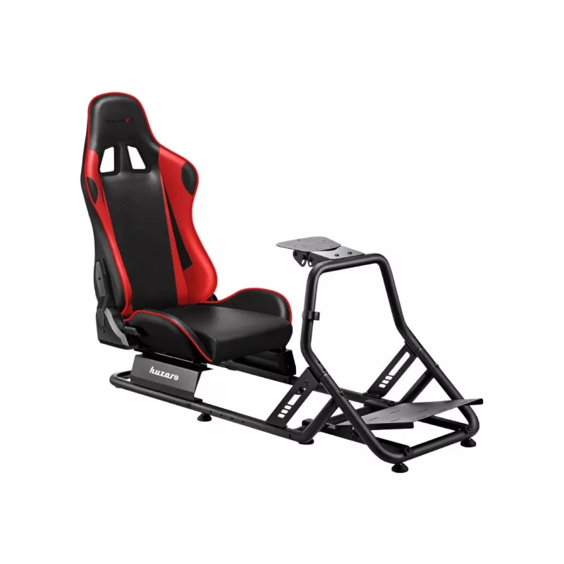 Racing cockpit huzaro Speed 6.0 with adjustable seat, steel frame, 30°–90° angle, supports up to 120 kg, red, 1080×1360×560 mm