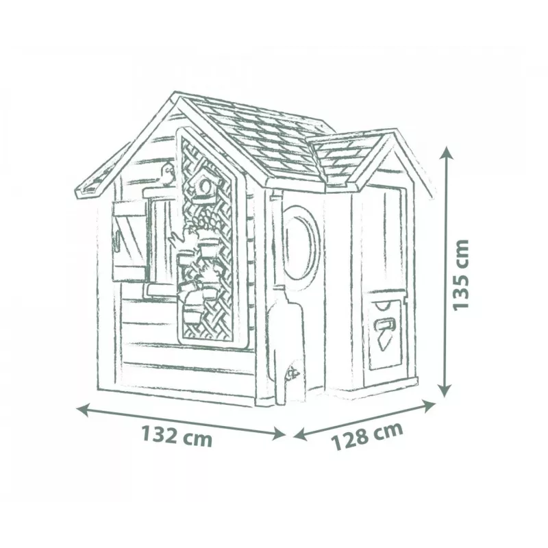 Playhouse SMOBY 810408 floorstanding outdoor playhouse for ages 2+ multicolour with 1 door