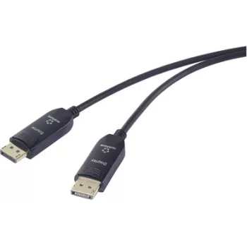 Renkforce Fibre Optic / DisplayPort Connection Cable DisplayPort Plug, DisplayPort Plug 30.00 m Black RF-6117772 8K UHD DisplayPort-Cable (RF-6117772)