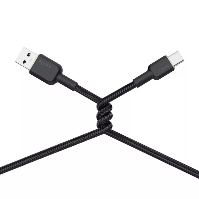 USB A to USB C cable Aukey CB-NAC1, 1 m, braided nylon, USB PD 60W, USB 2.0