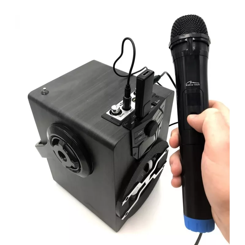 Karaoke microphone MEDIA-TECH MT395 Accent Pro — wired, black, on/off switch, max range 20 m, pack of 2