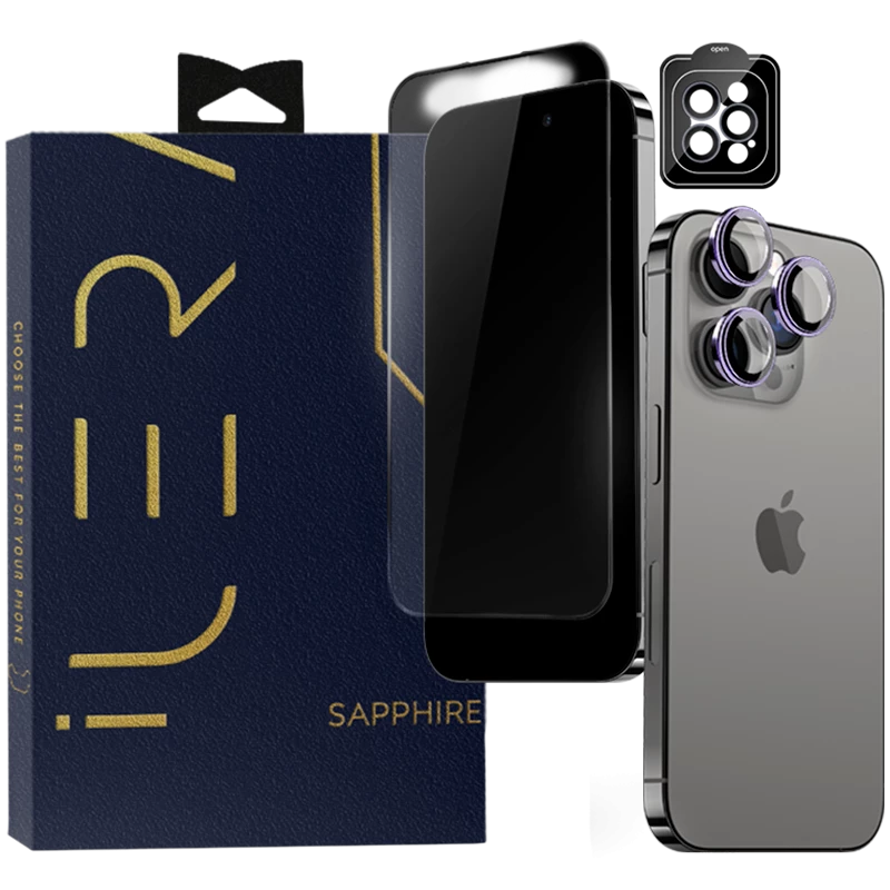 iLera Sapphire Ultra + Glass for iPhone 15 Pro Max