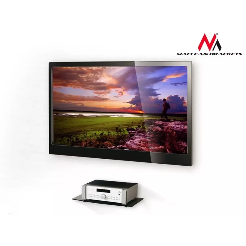 Shelf accessory MACLEAN MC-629 — pole-clamp TV/DVD shelf, 360×250 mm, max load 8 kg