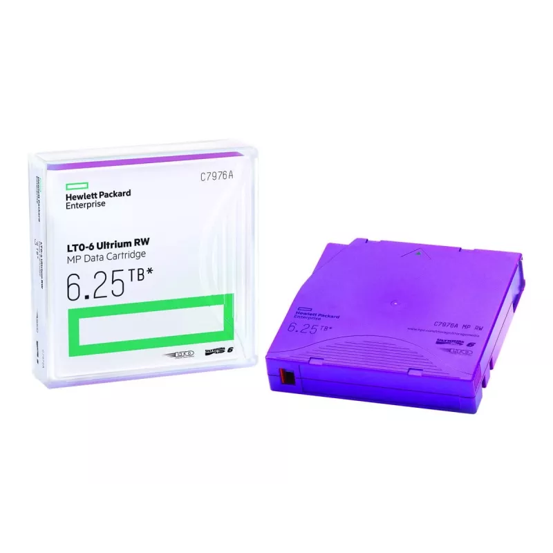 HPE LTO Ultrium 6 RW Data Tape Cartridge C7976AN — 6.25TB , Purple, 20-pack