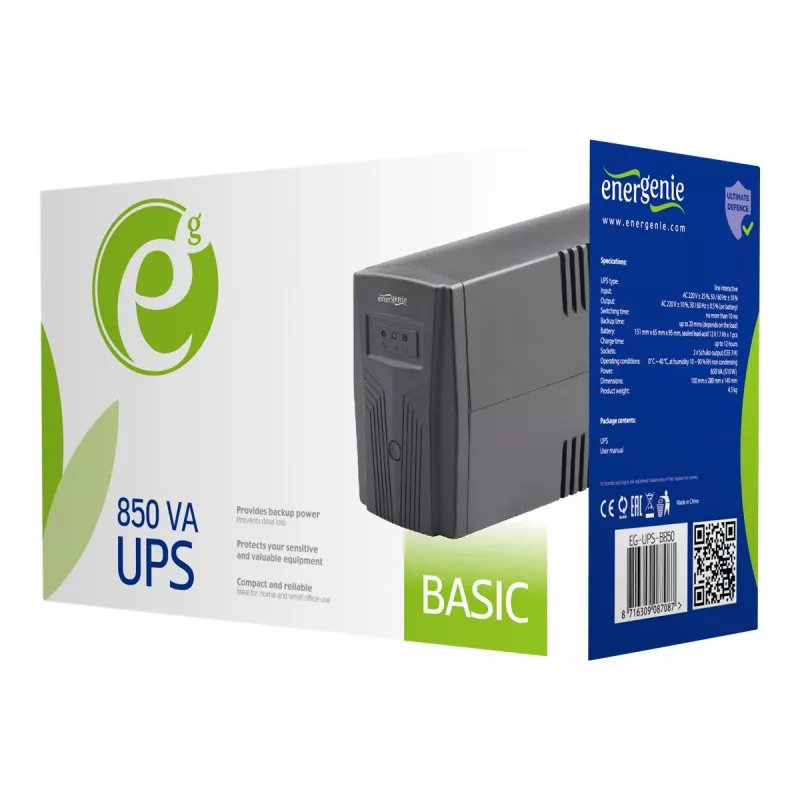 Gembird EG-UPS-B850 uninterruptible power supply (UPS) Line-Interactive 0.85 kVA 510 W
