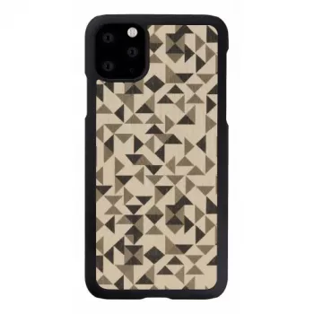 Phone case man and wood for iPhone 11 Pro Max — black mono triangle design