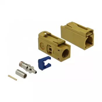 Coaxial connector DELOCK 89694 FAKRA K male, gold-plated contacts, 13.8×25×9.5 mm