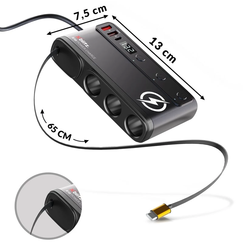 Xblitz R10 Power Charge Car Socket Splitter